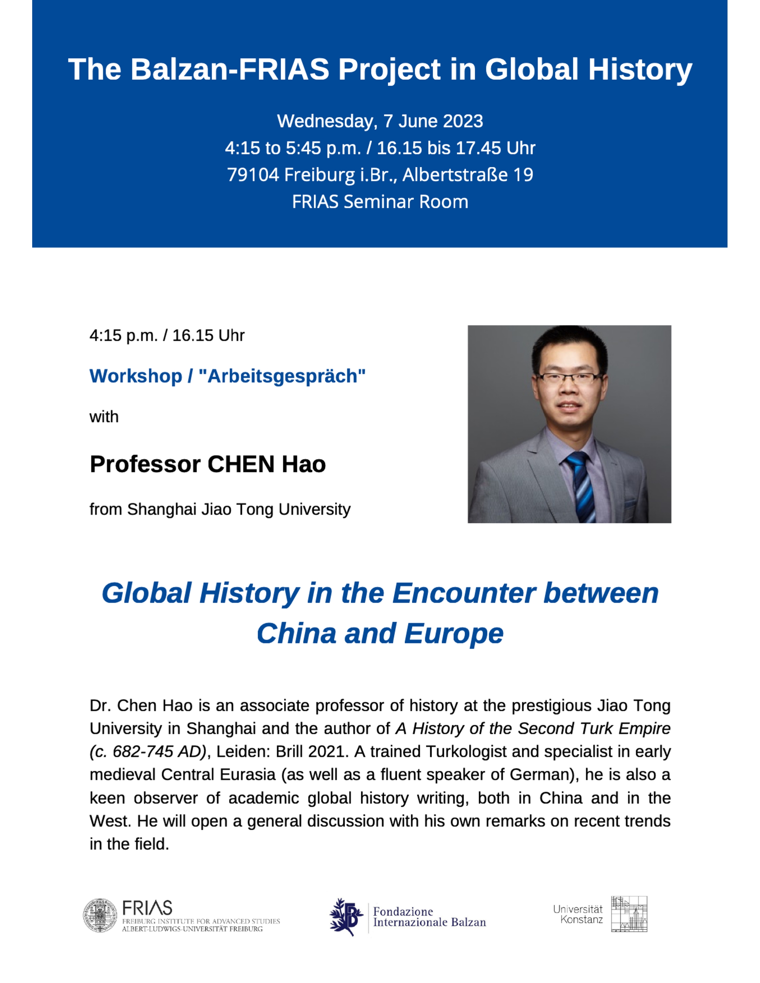Workshop: Global History in the Encounter between China and Europe